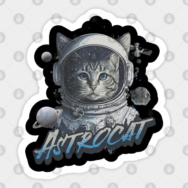 Cute Kitty AstroCat Sticker by PlayfulPrints